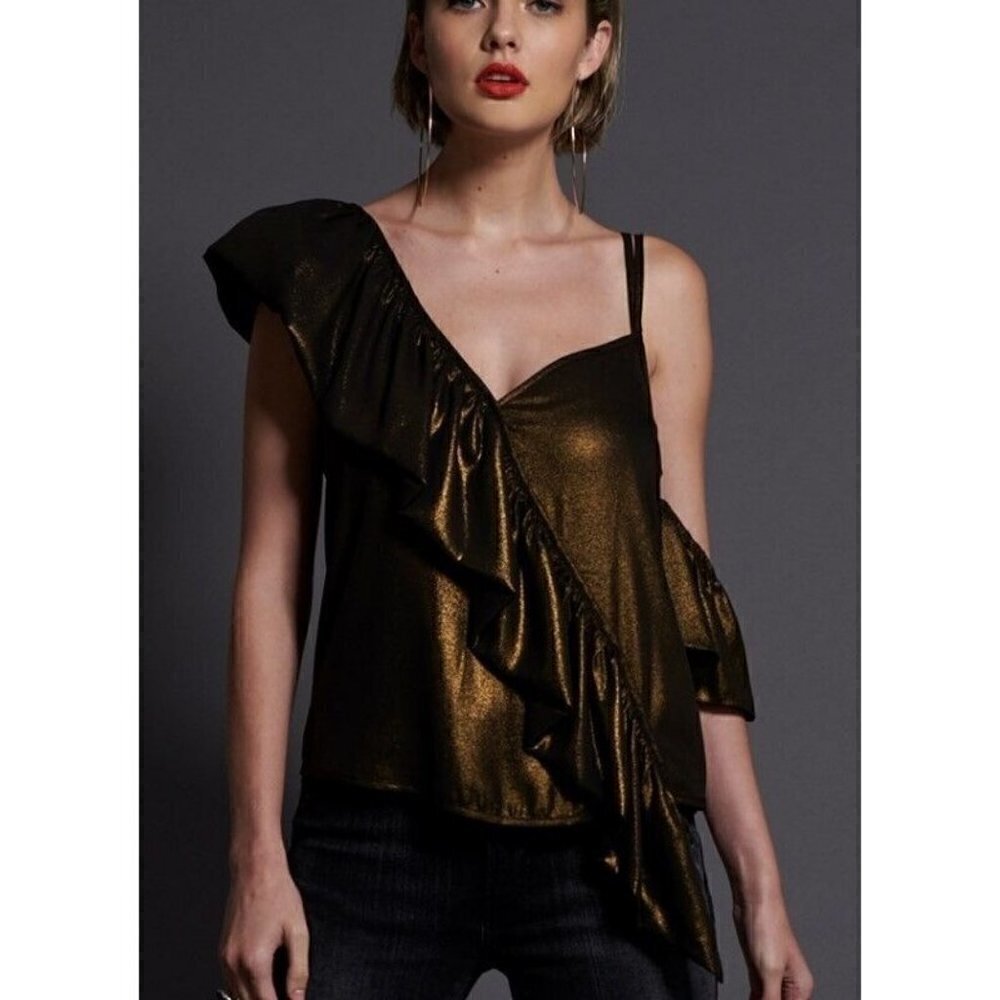New One Teaspoon Bronze Ashley Top Womens XS Off Shoulder Top